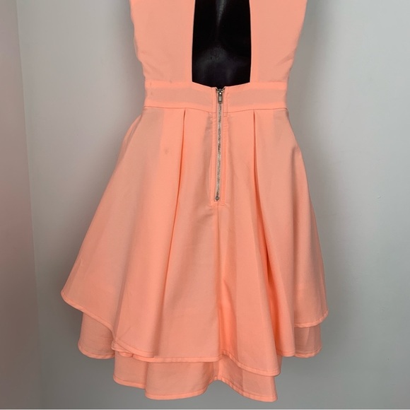 Lulus Peach Halter Layered Mini Dress - Picture 6 of 9
